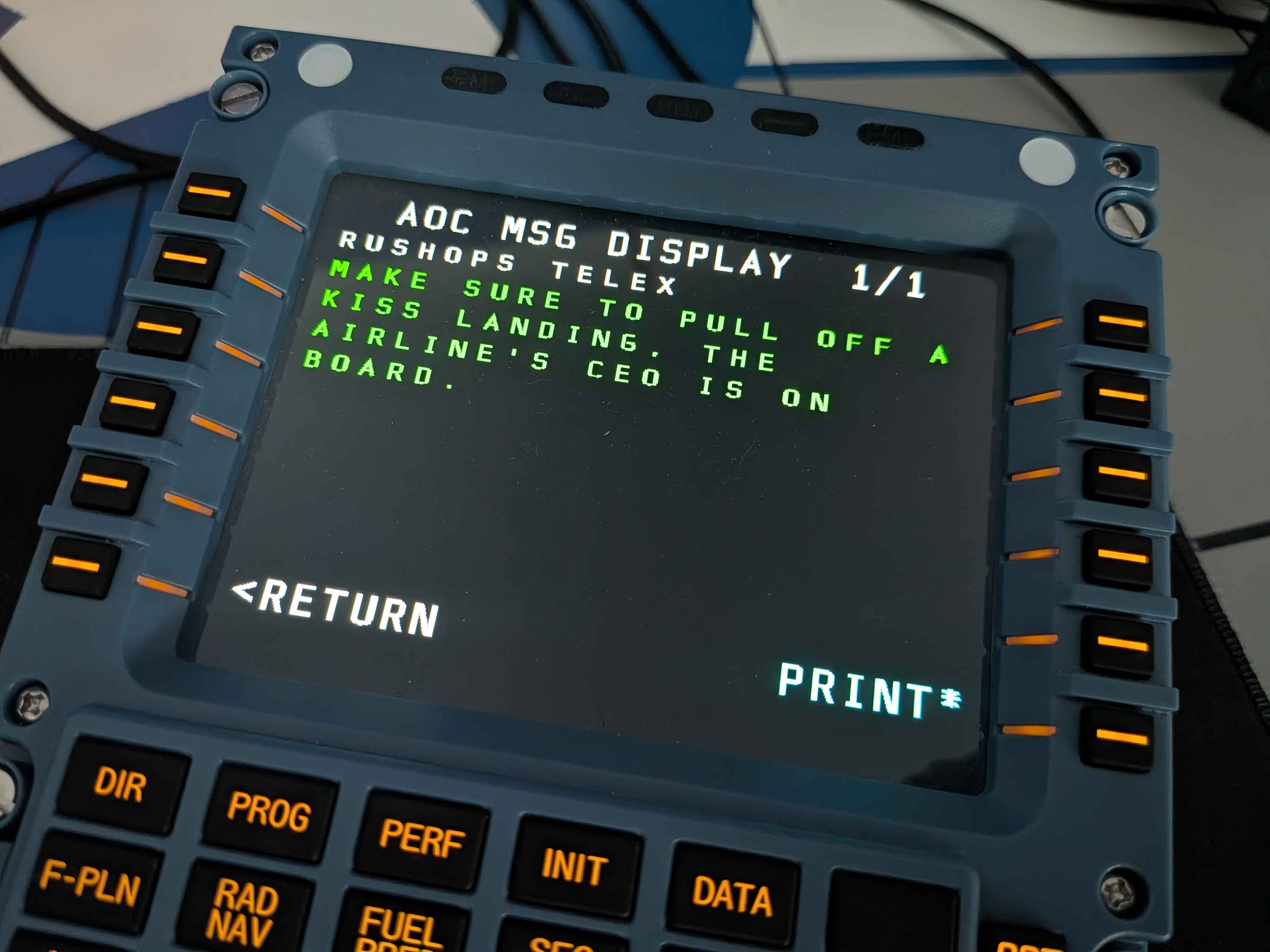 Fenix Custom ACARS Messages preview